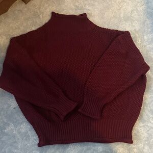 Elegant Maroon Turtleneck Sweater